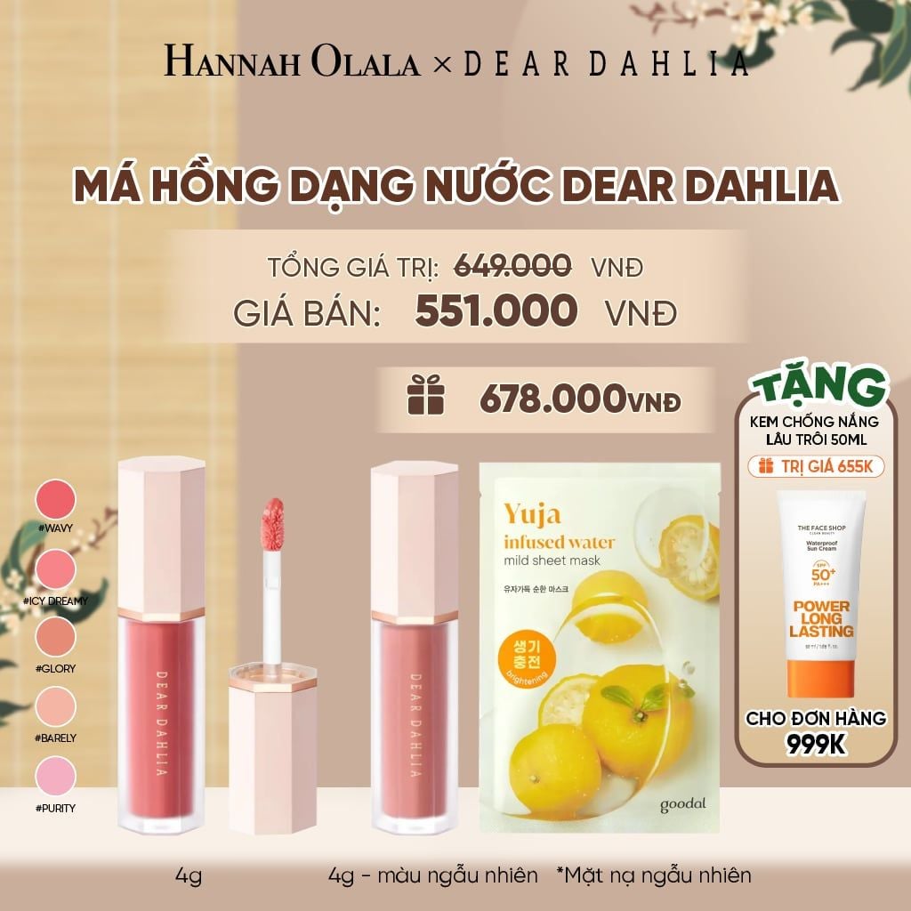  MÁ HỒNG DẠNG NƯỚC DEAR DAHLIA 4G - A2074 