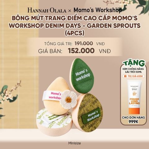  BÔNG MÚT TRANG ĐIỂM CAO CẤP MOMO'S WORKSHOP DENIM DAYS - GARDEN SPROUTS (4PCS) - A2092 