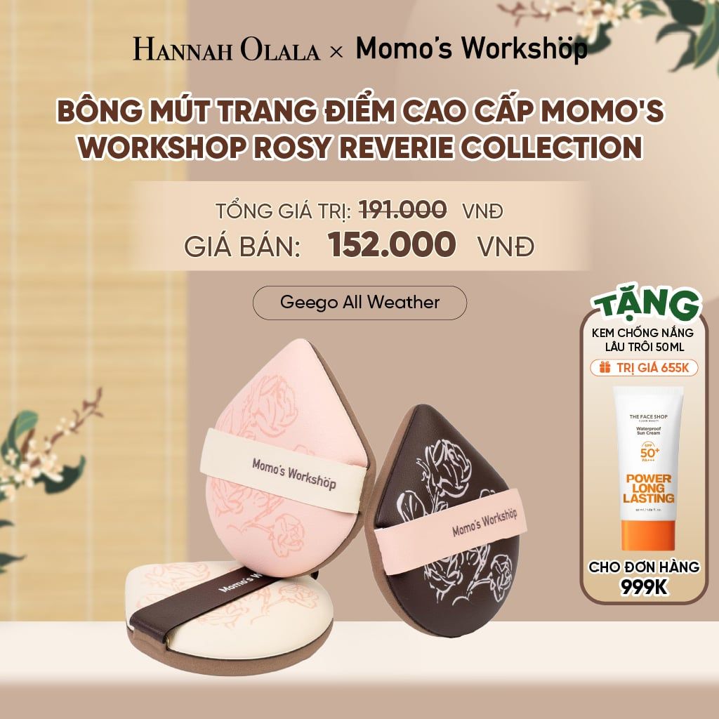  BÔNG MÚT TRANG ĐIỂM CAO CẤP MOMO'S WORKSHOP ROSY REVERIE COLLECTION - A2095 