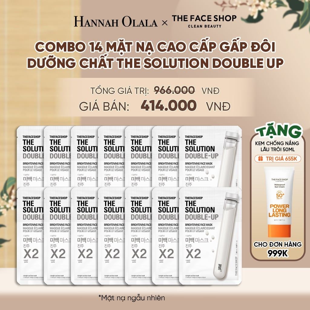  COMBO 14 MẶT NẠ CAO CẤP GẤP ĐÔI DƯỠNG CHẤT THE SOLUTION DOUBLE UP - A2127 