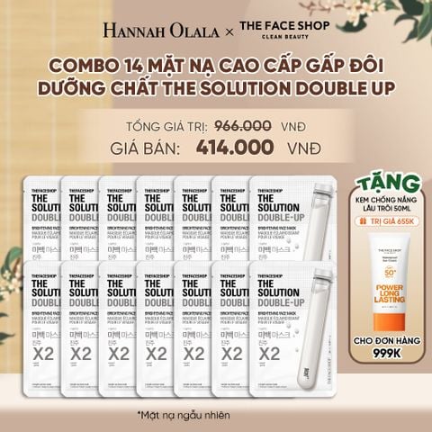  COMBO 14 MẶT NẠ CAO CẤP GẤP ĐÔI DƯỠNG CHẤT THE SOLUTION DOUBLE UP - A2127 