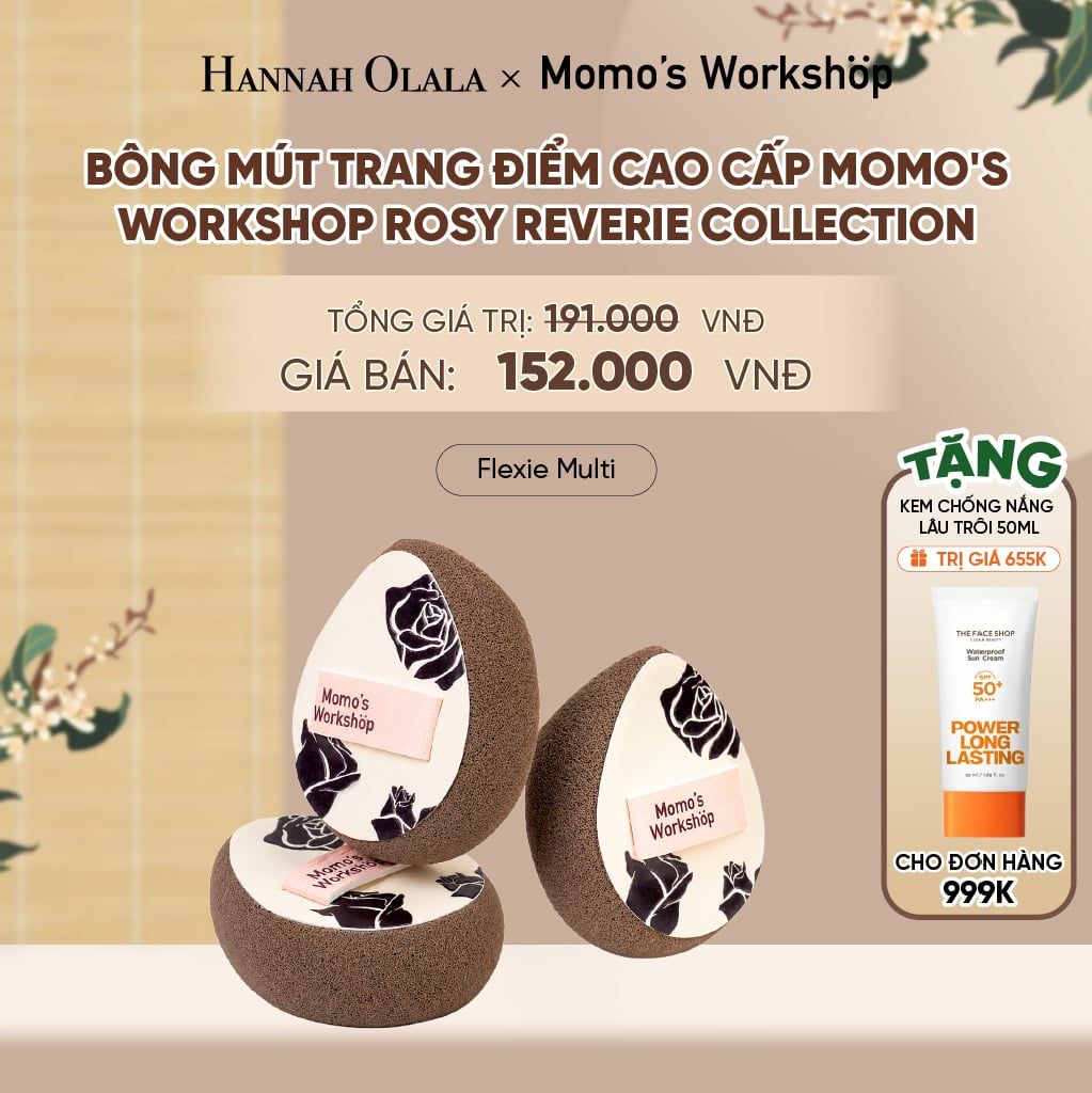  BÔNG MÚT TRANG ĐIỂM CAO CẤP MOMO'S WORKSHOP ROSY REVERIE COLLECTION - A2095 