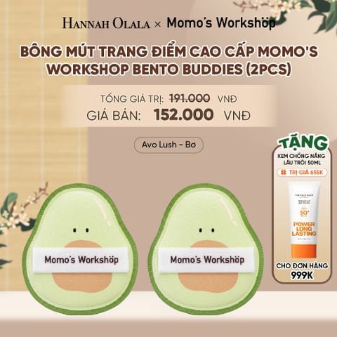  BÔNG MÚT TRANG ĐIỂM CAO CẤP MOMO'S WORKSHOP BENTO BUDDIES (2PCS) - A2105 
