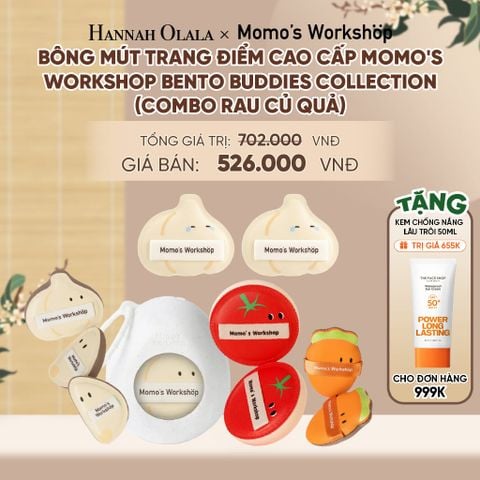  BÔNG MÚT TRANG ĐIỂM CAO CẤP MOMO'S WORKSHOP BENTO BUDDIES COLLECTION (COMBO RAU CỦ QUẢ) - A2109 