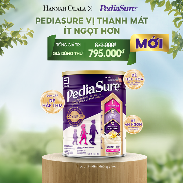  1 LON PEDIASURE THANH MÁT, ÍT NGỌT 