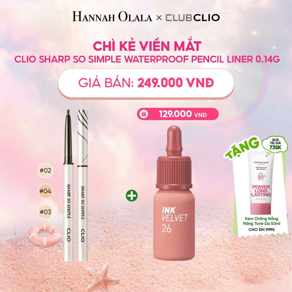  CHÌ KẺ VIỀN MẮT CLIO SHARP SO SIMPLE WATERPROOF PENCIL LINER 0.14G 