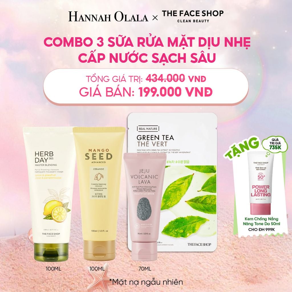  COMBO 3 SỮA RỬA MẶT DỊU NHẸ - CẤP NƯỚC - SẠCH SÂU 