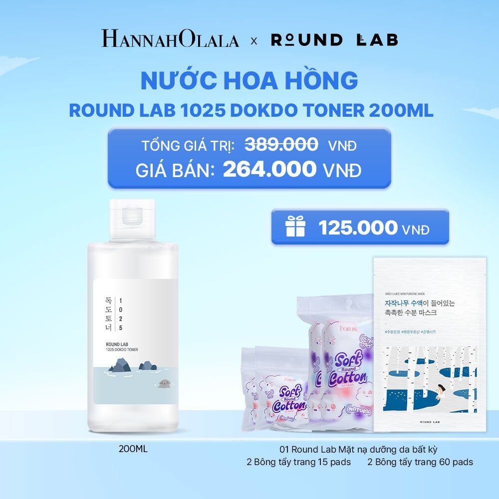 NƯỚC HOA HỒNG ROUND LAB 1025 DOKDO TONER 200ML BỔ SUNG ĐỘ ẨM LÀM DỊU DA_K189 