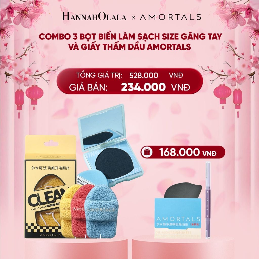  DEAL 3: COMBO 3 BỌT BIỂN LÀM SẠCH SIZE GĂNG TAY VÀ GIẤY THẤM DẦU AMORTALS 