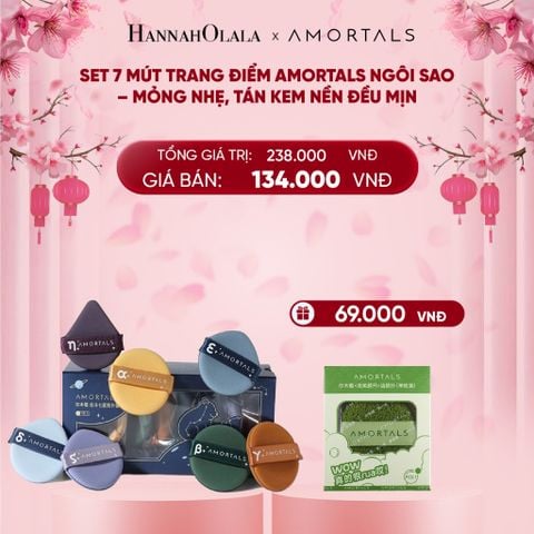  DEAL 9: SET 7 MÚT TRANG ĐIỂM AMORTALS NGÔI SAO – MỎNG NHẸ, TÁN KEM NỀN ĐỀU MỊN 