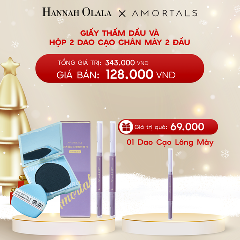  A1343_DEAL 9: COMBO GIẤY THẤM DẦU VÀ HỘP 2 DAO CẠO CHÂN MÀY 2 ĐẦU 