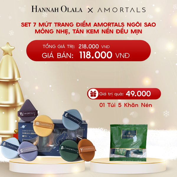  A1329_DEAL 10: SET 7 MÚT TRANG ĐIỂM AMORTALS NGÔI SAO – MỎNG NHẸ, TÁN KEM NỀN ĐỀU MỊN 