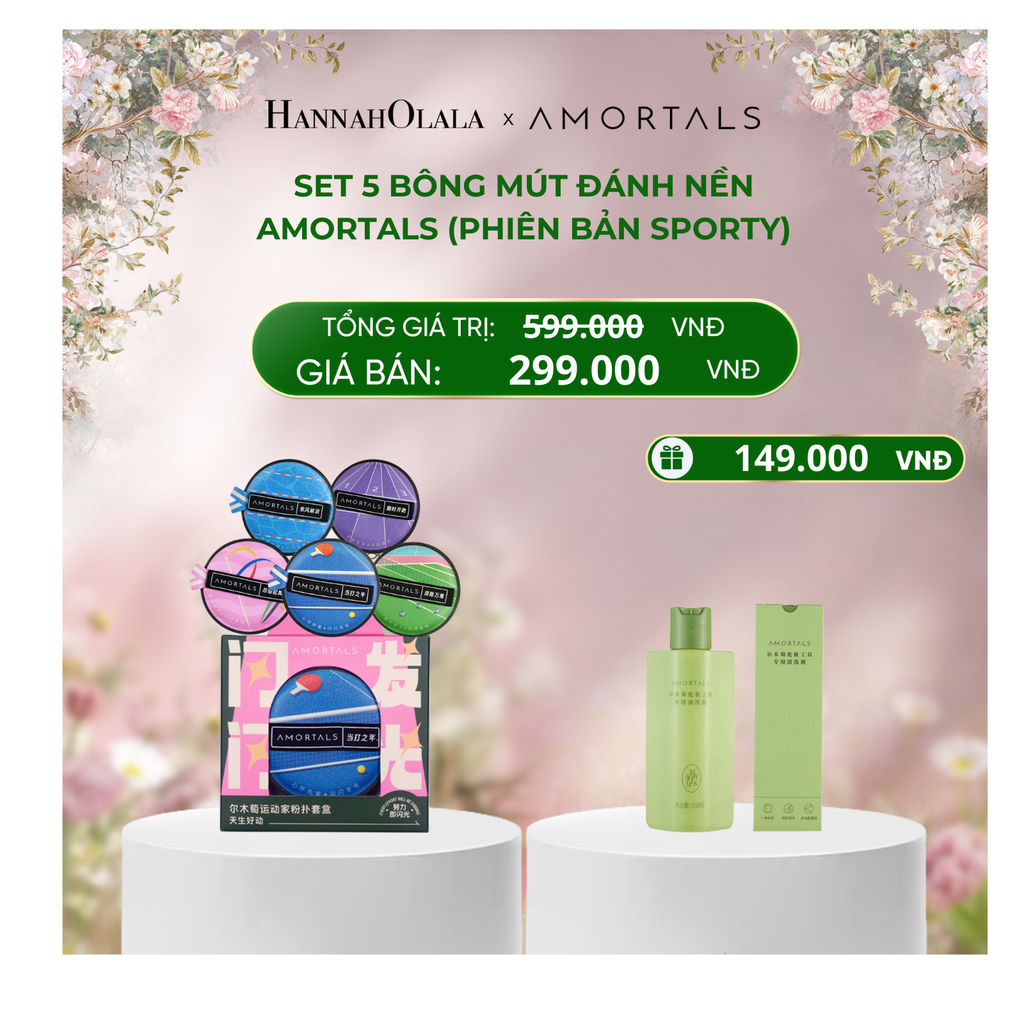  DEAL 5: SET 5 BÔNG MÚT ĐÁNH NỀN AMORTALS (PHIÊN BẢN SPORTY) 