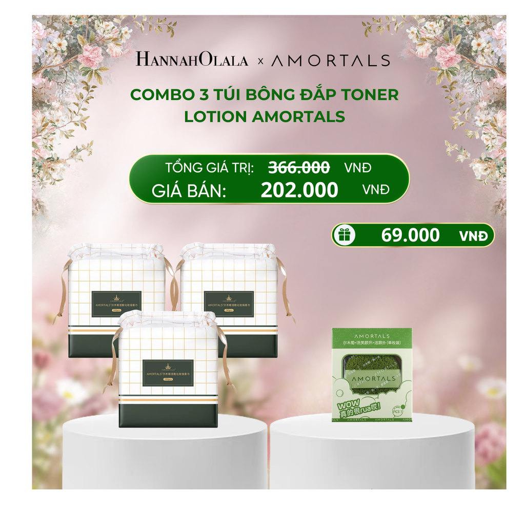  DEAL 6: COMBO 3 TÚI BÔNG ĐẮP TONER LOTION AMORTALS 