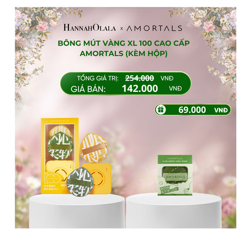  E1601_DEAL 9: BÔNG MÚT VÀNG XL 100 CAO CẤP AMORTALS (KÈM HỘP) 