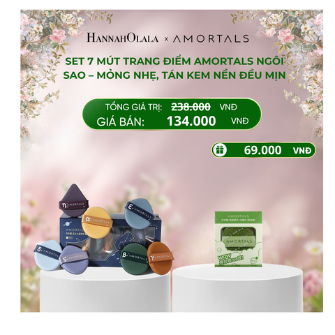  E1610_DEAL 12: SET 7 MÚT TRANG ĐIỂM AMORTALS NGÔI SAO – MỎNG NHẸ, TÁN KEM NỀN ĐỀU MỊN 