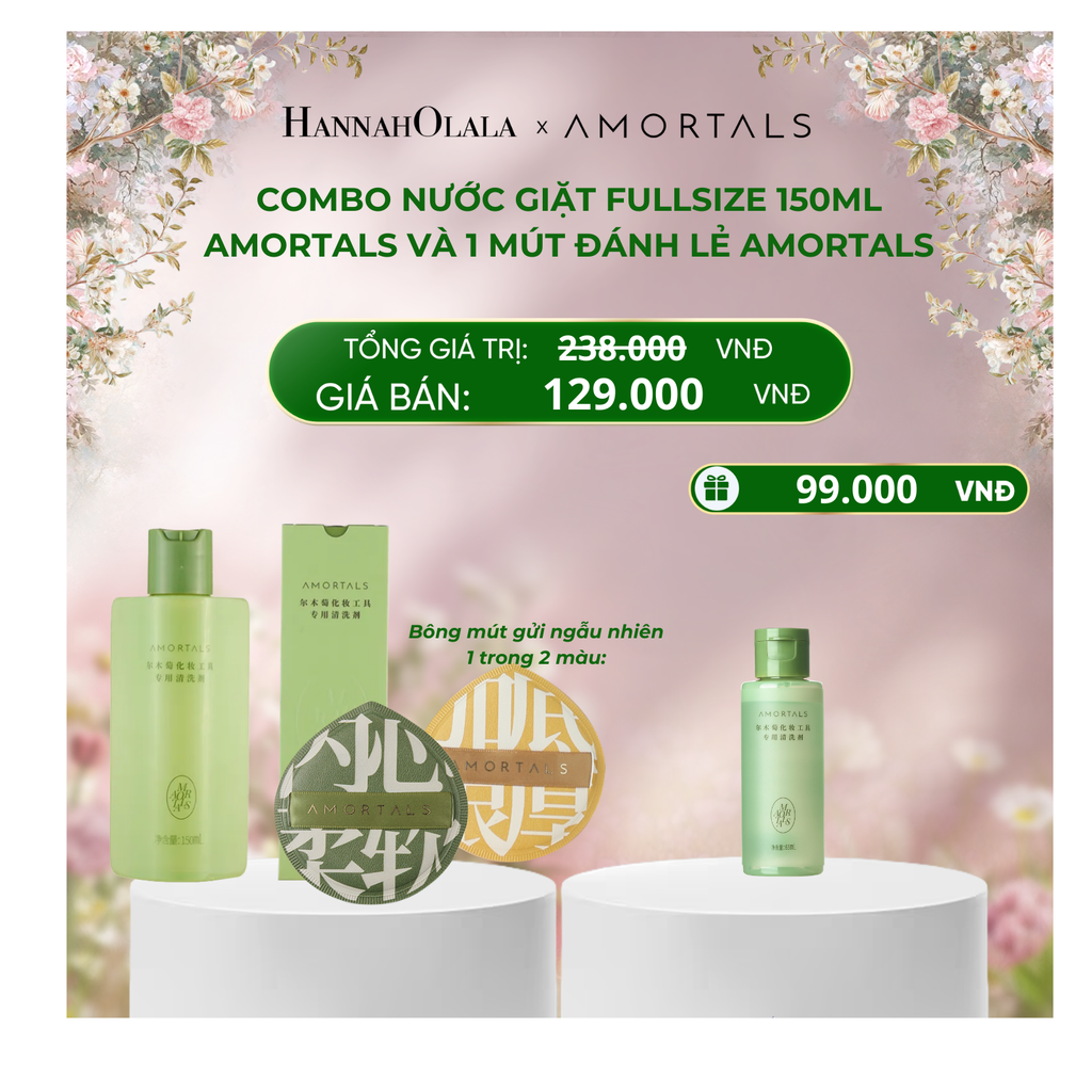  E1609_DEAL 13: COMBO NƯỚC GIẶT FULLSIZE 150ML AMORTALS VÀ 1 MÚT ĐÁNH NỀN LẺ AMORTALS 