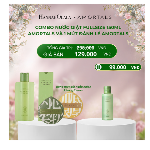  E1609_DEAL 13: COMBO NƯỚC GIẶT FULLSIZE 150ML AMORTALS VÀ 1 MÚT ĐÁNH NỀN LẺ AMORTALS 