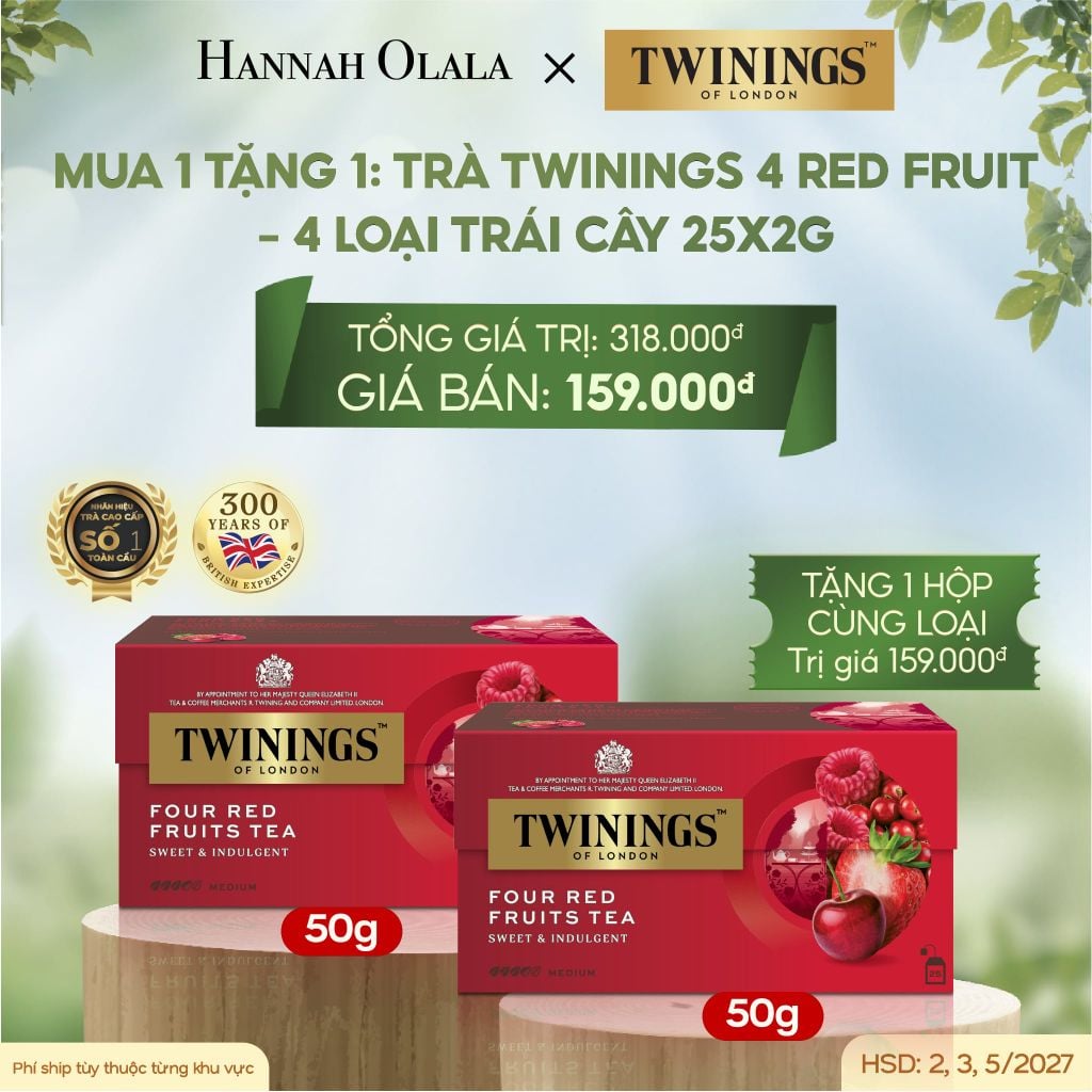  E168_DEAL 3: [MUA 1 TẶNG 1] TRÀ ĐEN TWININGS VỊ TRÁI CÂY 