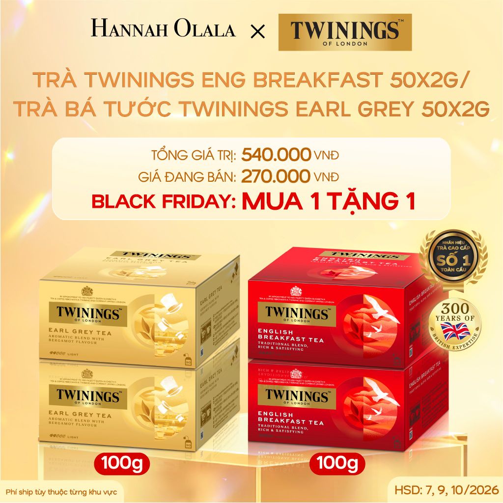  DEAL 2: 2 HỘP TRÀ ĐEN TWININGS 50s 