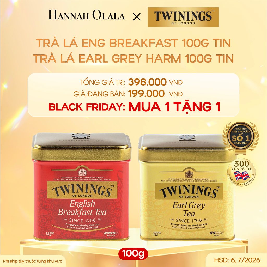  DEAL 8: 2 HỘP TRÀ ĐEN TWININGS DẠNG HỘP THIẾC 