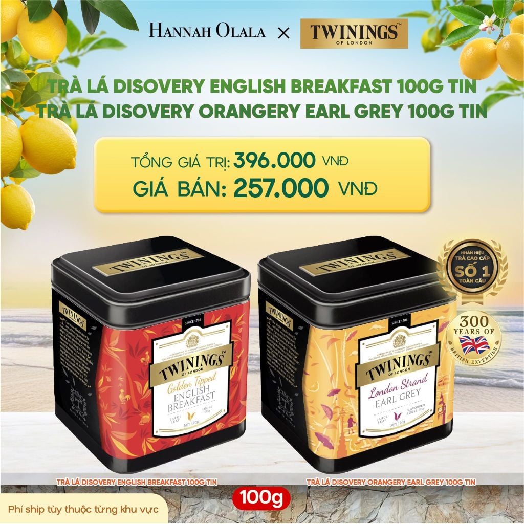  TRÀ ĐEN TWININGS DẠNG HỘP THIẾC CAO CẤP - DEAL 6 