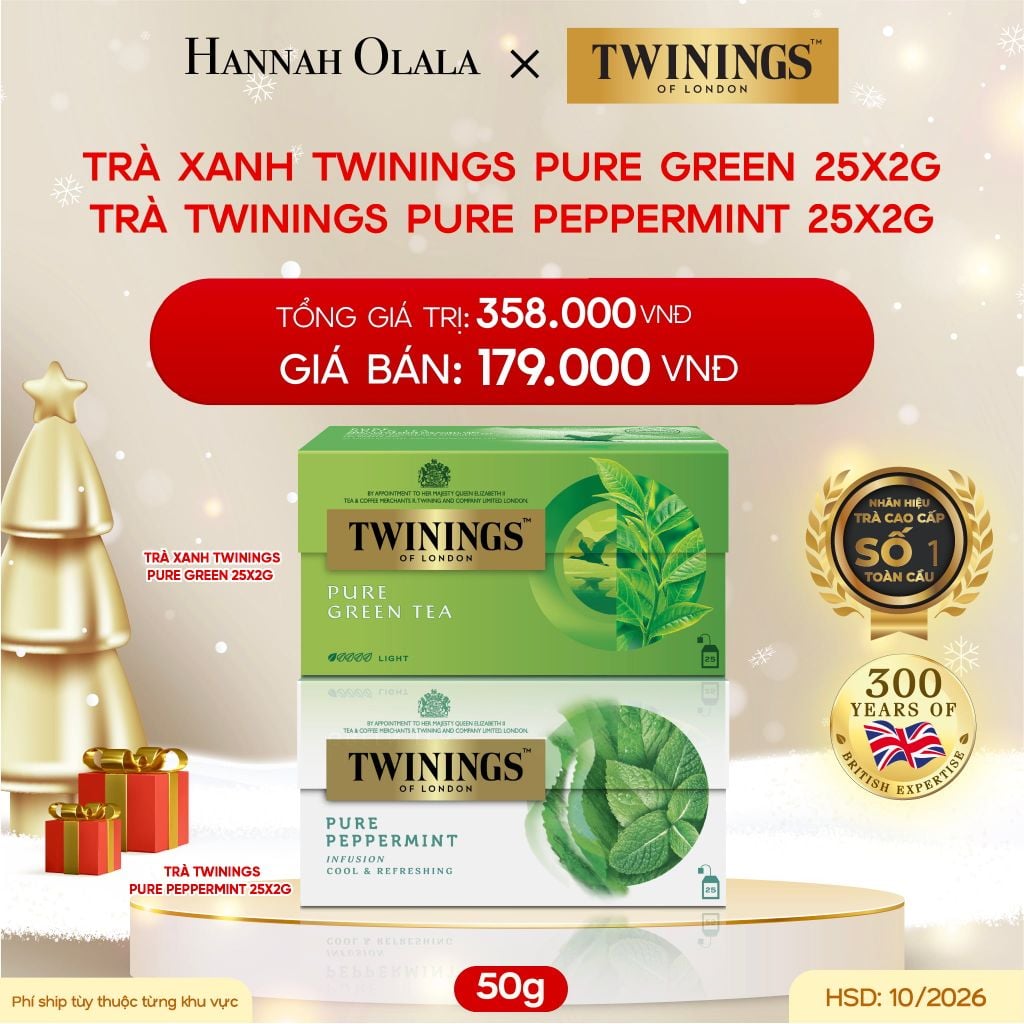  DEAL 5:  HỘP TRÀ XANH / THẢO MỘC TWININGS - HSD: tháng 10/2026 
