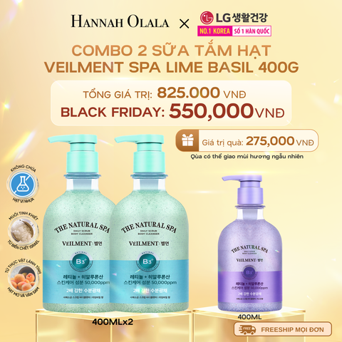  DEAL 01: COMBO 2 SỮA TẮM HẠT VEILMENT SPA LIME BASIL 400G 