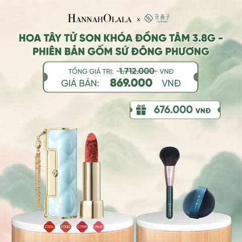  HOA TÂY TỬ SON KHÓA ĐỒNG TÂM 3.8G - PHIÊN BẢN GỐM SỨ ĐÔNG PHƯƠNG - A5006 