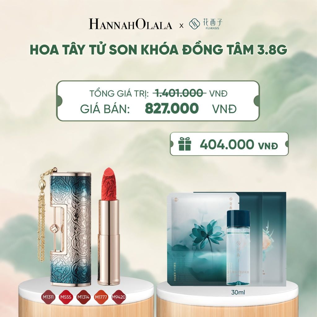  HOA TÂY TỬ SON KHÓA ĐỒNG TÂM 3.8G - A5020 