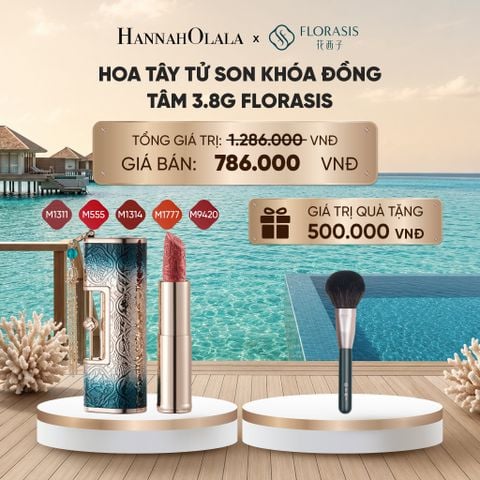  HOA TÂY TỬ SON KHÓA ĐỒNG TÂM 3.8G FLORASIS - BLOOMING ROUGE LOVE LOCK_ D148 