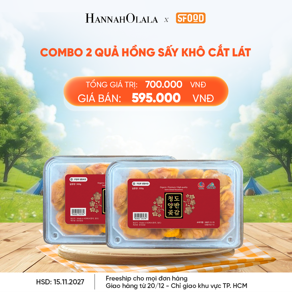  DEAL 19: COMBO 2 QUẢ HỒNG SẤY KHÔ CẮT LÁT [GIAO HÀNG TỪ 20/12 - CHỈ GIAO KHU VỰC TP.HCM] 