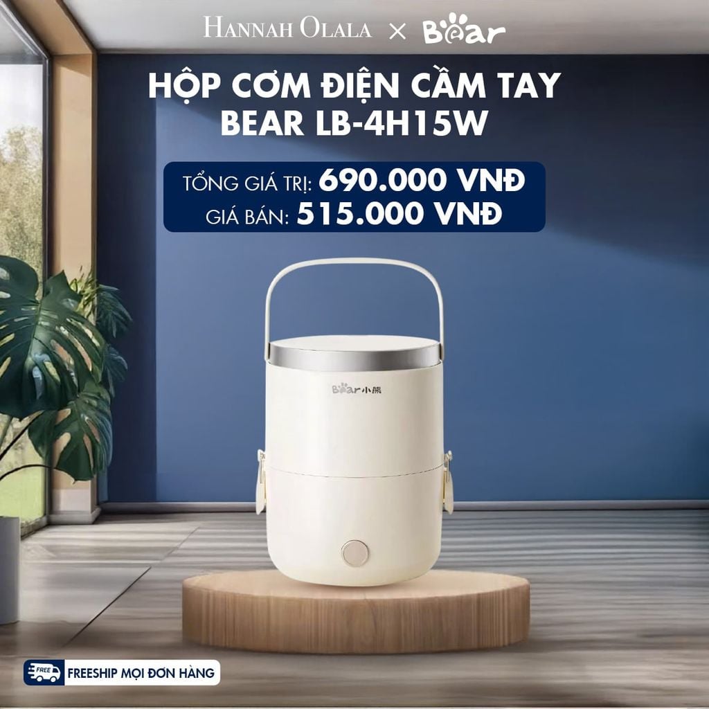  HỘP CƠM ĐIỆN CẦM TAY BEAR LB-4H15W - DEAL 2 