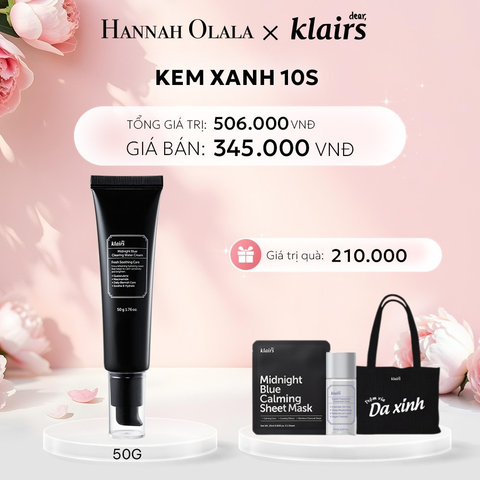  E962: DEAL 6: DEAR, KLAIRS KEM DƯỠNG DA MIDNIGHT BLUE CLEARING WATER CREAM 50G 