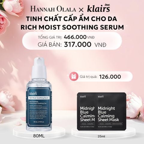  E964: DEAL 8: DEAR, KLAIRS TINH CHẤT RICH MOIST SOOTHING SERUM 80ML (IP08) VER 2 