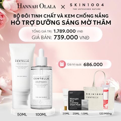  E25: DEAL 6: COMBO: SKIN1004 KEM CHỐNG NẮNG MADAGASCAR CENTELLA TONE BRIGHTENING TONE-UP SUNSCREEN SPF50+ PA++++ 50ML +  SKIN1004 TINH CHẤT MADAGASCAR CENTELLA TONE BRIGHTENING CAPSULE AMPOULE 100ML 