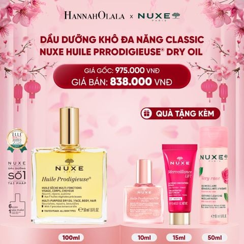  DEAL 1: DẦU DƯỠNG KHÔ ĐA NĂNG NUXE HUILE PRODIGIEUSE 100ML (CHỌN HƯƠNG) 