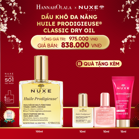  DEAL 1: DẦU DƯỠNG KHÔ ĐA NĂNG NUXE HUILE PRODIGIEUSE 100ML (CHỌN HƯƠNG) 