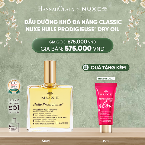  DEAL 3: DẦU DƯỠNG KHÔ ĐA NĂNG NUXE HUILE PRODIGIEUSE 50ML (CHỌN HƯƠNG) 