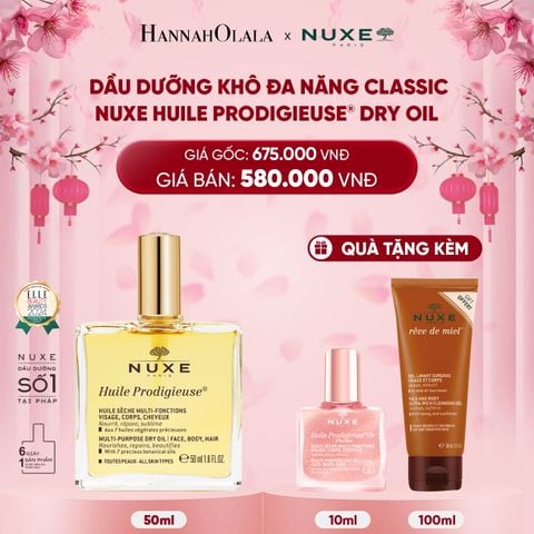  DEAL 3: DẦU DƯỠNG KHÔ ĐA NĂNG NUXE HUILE PRODIGIEUSE 50ML (CHỌN HƯƠNG) 