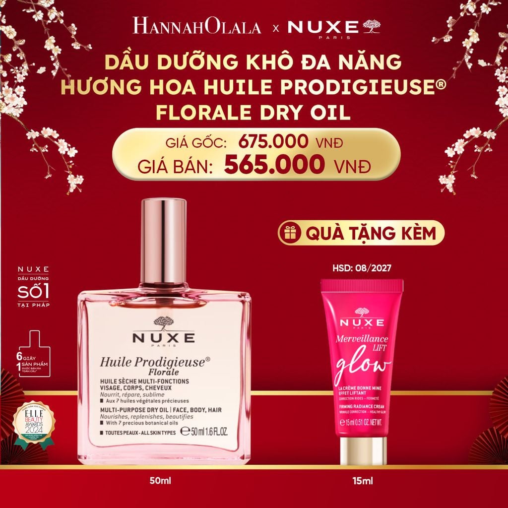  DEAL 3: DẦU DƯỠNG KHÔ ĐA NĂNG NUXE HUILE PRODIGIEUSE 50ML (CHỌN HƯƠNG) 