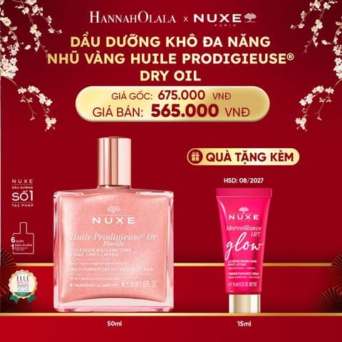  DEAL 4: DẦU DƯỠNG KHÔ ĐA NĂNG ÁNH NHŨ NUXE HUILE PRODIGIEUSE SHIMMERING 50ML (CHỌN HƯƠNG) 