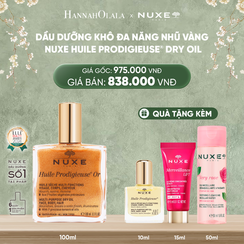  DEAL 2: DẦU DƯỠNG KHÔ ĐA NĂNG ÁNH NHŨ NUXE HUILE PRODIGIEUSE SHIMMERING 100ML 