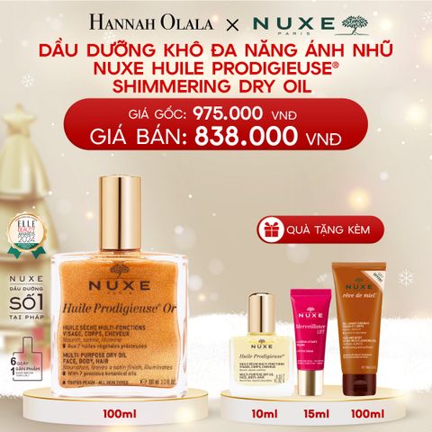  A136_DEAL 2: DẦU DƯỠNG KHÔ ĐA NĂNG ÁNH NHŨ NUXE HUILE PRODIGIEUSE SHIMMERING 100ML 