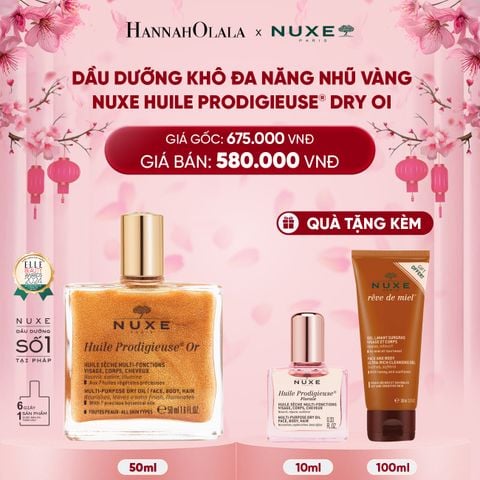  DEAL 4: DẦU DƯỠNG KHÔ ĐA NĂNG ÁNH NHŨ NUXE HUILE PRODIGIEUSE SHIMMERING 50ML (CHỌN HƯƠNG) 