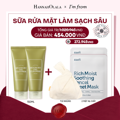  COMBO 02 I'M FROM SỮA RỬA MẶT MUGWORT GEL CLEANSER 150ML_M90 