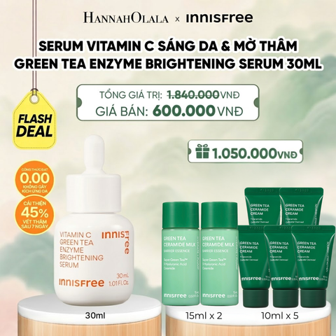  [FLASH DEAL] SERUM VITAMIN C SÁNG DA MỜ THÂM MỤN INNISFREE GREEN TEA ENZYME BRIGHTENING 30ML - A1624 