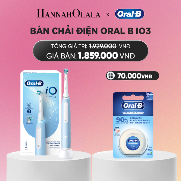  BÀN CHẢI ĐIỆN ORAL-B iO3 CHÍNH HÃNG - CÔNG NGHỆ BẢO VỆ NƯỚU CHỦ ĐỘNG – LÀM SẠCH SÂU – CHỐNG NƯỚC IPX7_ A3008 