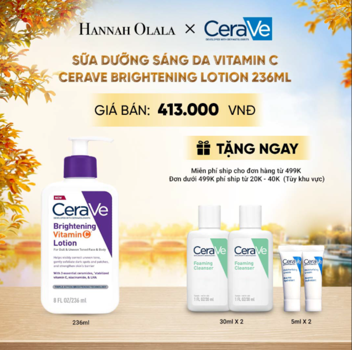  [NEW] SỮA DƯỠNG SÁNG DA VITAMIN C CERAVE BRIGHTENING LOTION 236ML - E294 