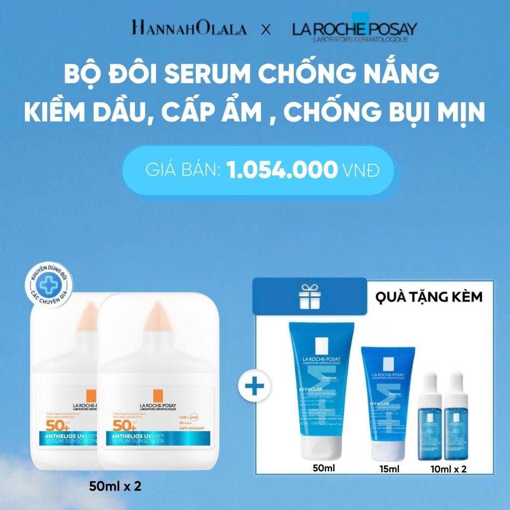 [MỚI] BỘ ĐÔI CHỐNG NẮNG DẠNG SERUM SIÊU MỎNG NHẸ KIỀM DẦU 16H CẤP ẨM 24H CHỐNG BỤI MỊN ANTHELIOS UVAIR SPF50+ 50ML DEAL 13: - B5 